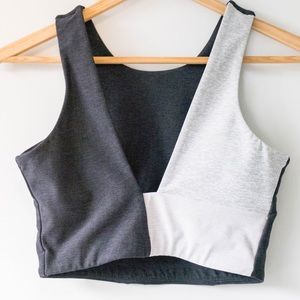 Outdoor Voices two tone crop/sports bra